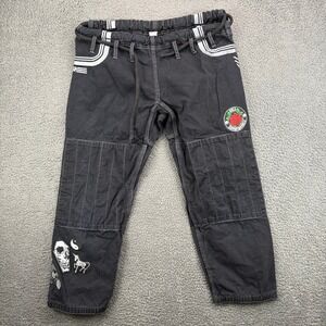 VHTS Girls Supporting Girls BJJ Gi Pants Black Ripstop Size A0 Patchwork MMA